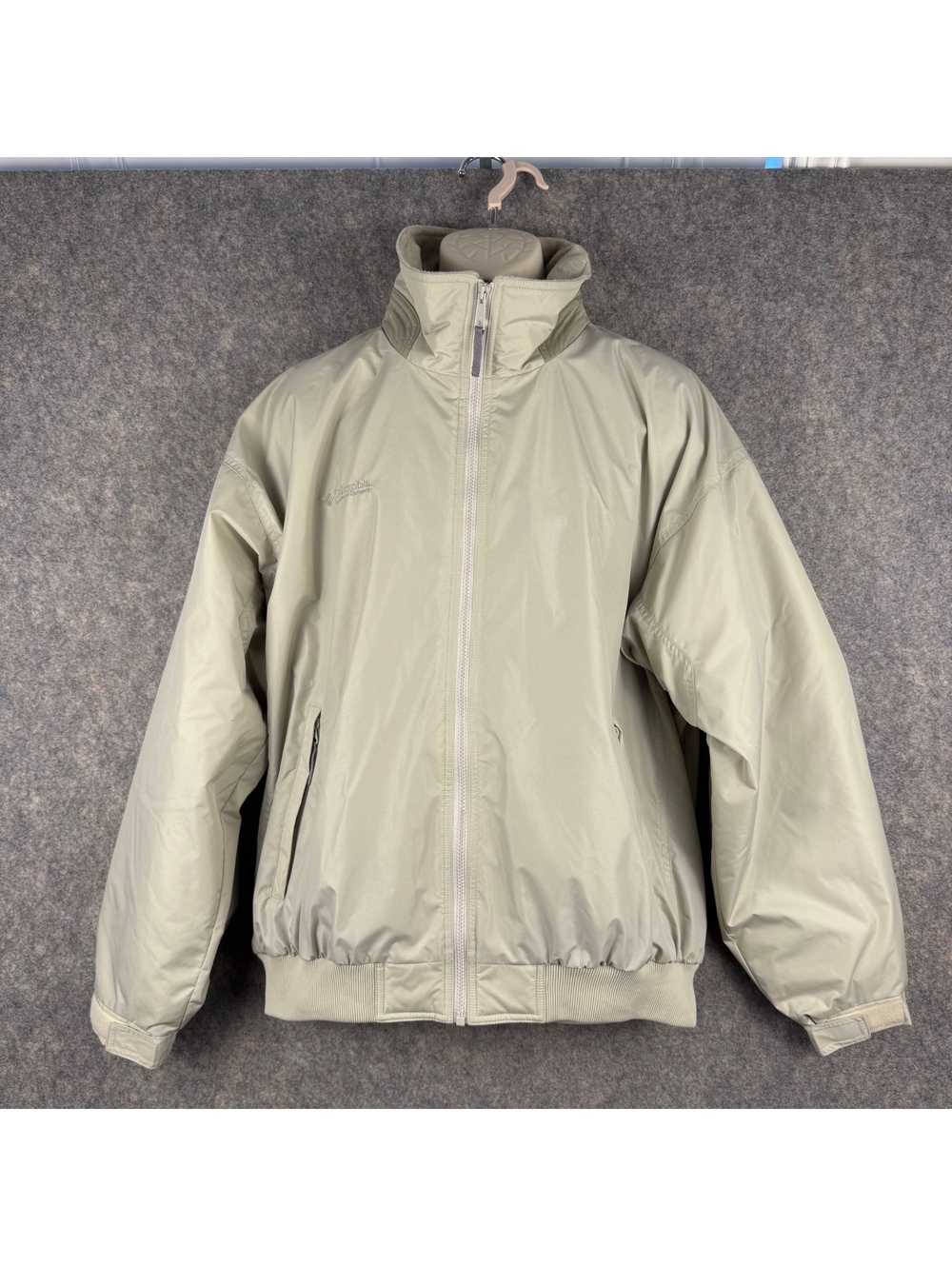 Columbia Falmouth Full Zip Fleece Lined Nylon Bomber Jacket WM5020 Khaki Large